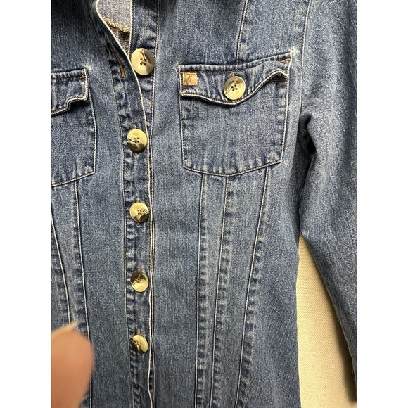 Women’s Denim Jacket Size XS Button Front Aura By The Women Of Wrangler - Picture 5 of 10